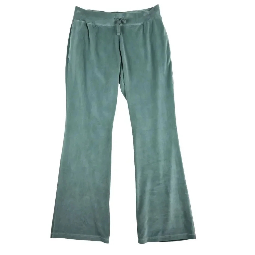 Abercrombie Kids Girl's Sage Green Velour Flare Pants with Pockets Size 15/16 XL